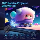 HY320 Mini Newly Native 720P Android 11 4K Projector 300ANSI Wifi6 BT5.0 Cinema Outdoor Portable 180° Rotable Projector