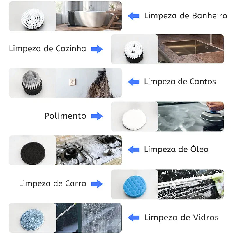 Esfregão Elétrico Multiuso para Limpeza Profunda e Sem Esforço  — MopPower